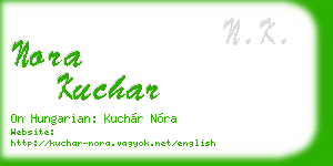 nora kuchar business card